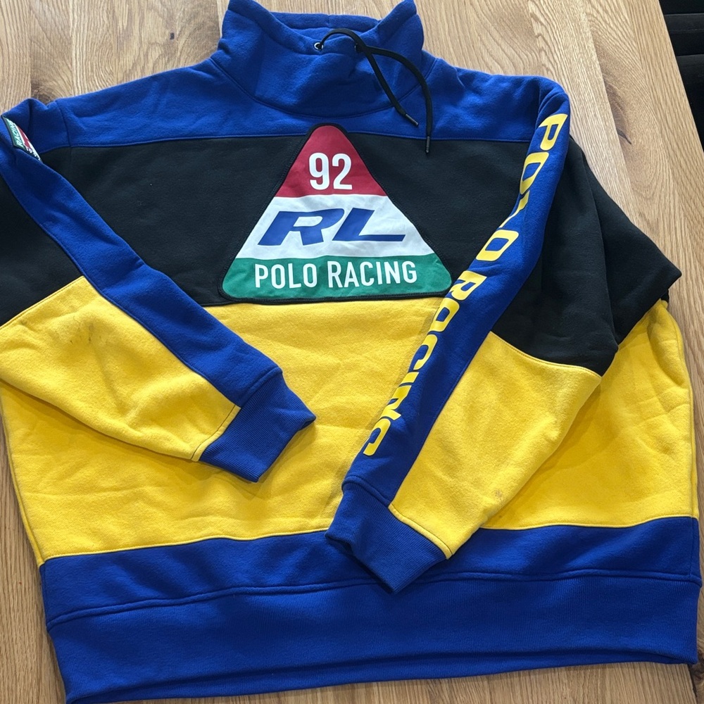 Polo Racing Colorblock Sweatshirt 1992 PRL Vintage L Large Runs BIG